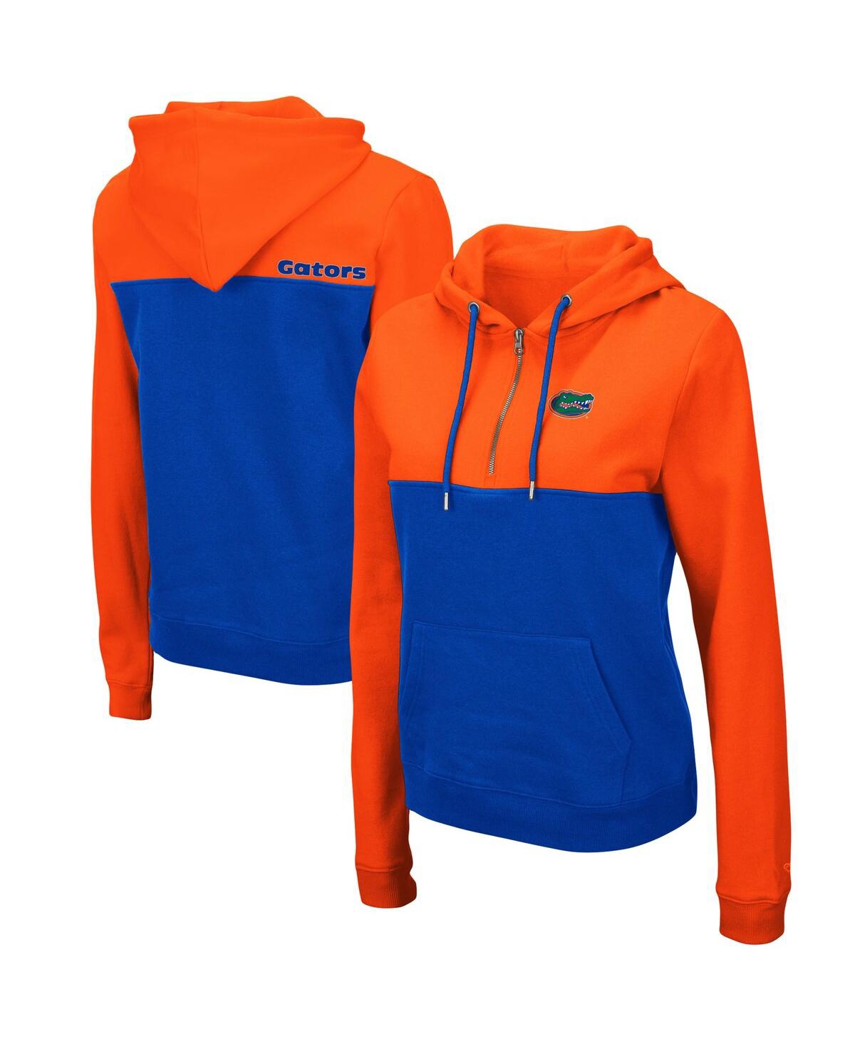 Colosseum Women's Orange And Royal Florida Gators Aidan Half-zip Hoodie In Orange,royal
