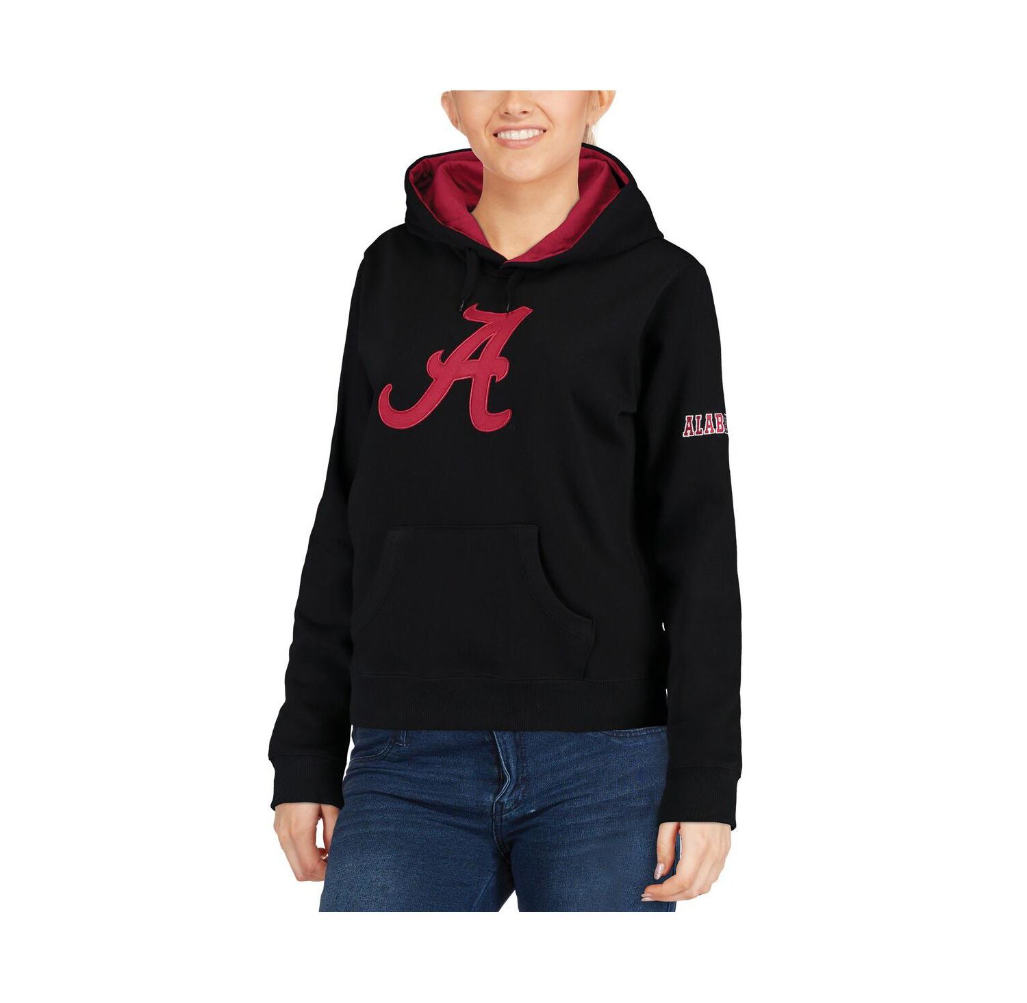Women's Black Alabama Crimson Tide Big Logo Pullover Hoodie