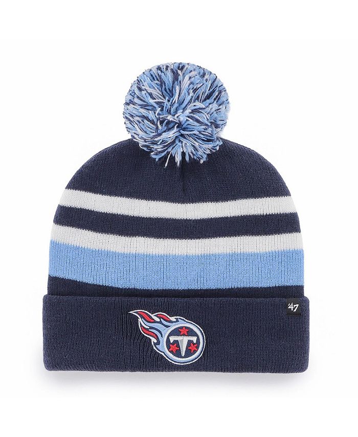 47 Brand Men's Navy Tennessee Titans State Line Cuffed Knit Hat with Pom -  Macy's