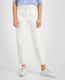 Pleated Mom-Fit Jeans
