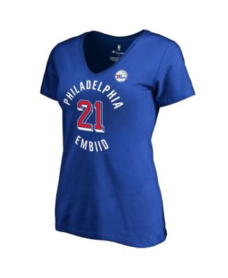 Women's Joel Embiid Royal Philadelphia 76ers Notable T-shirt