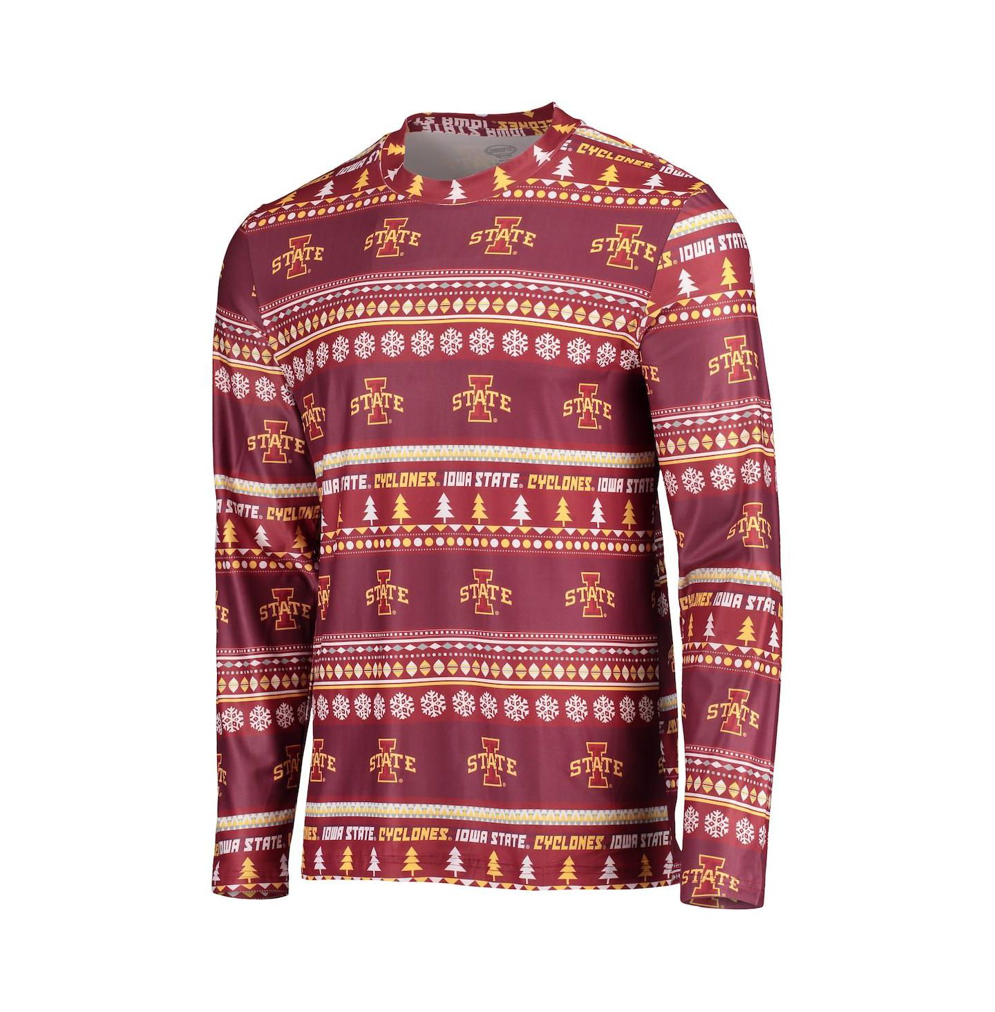 Мужской комплект для сна Concepts Sport Iowa State Cyclones Ugly Sweater, Cardinal — фото 4