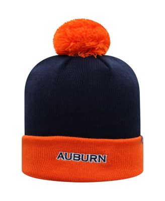 Men's Navy and Orange Auburn Tigers Core 2-Tone Cuffed Knit Hat with Pom