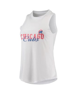 Women's White, Black Chicago Cubs Sonata Tank Top and Leggings Set