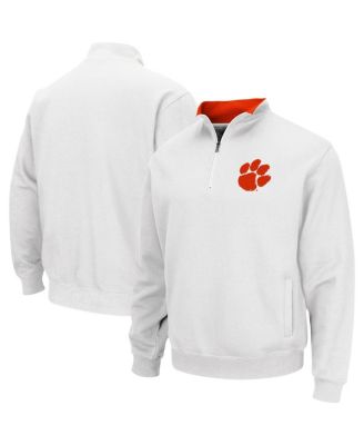 Men's White Clemson Tigers Tortugas Logo Quarter-Zip Pullover Jacket