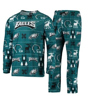 Philadelphia Eagles FOCO Wordmark Ugly Pajama Set - Midnight Green