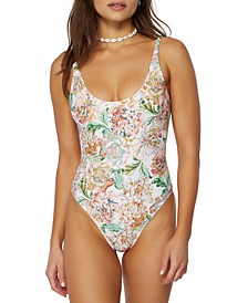 O'Neil Juniors' Arden Floral Mykonos Printed One-Piece Swimsuit, Created for Macy's