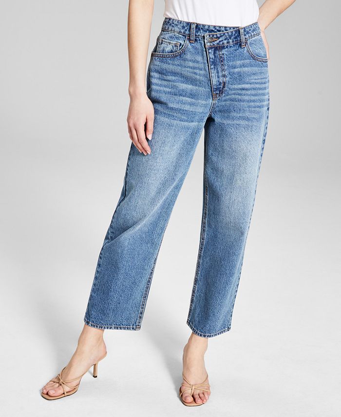 And Now This Women's Cotton Crisscross Cropped Jeans - Macy's
