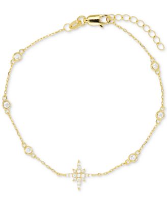 Cubic Zirconia Starburst Chain Bracelet