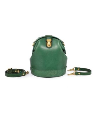 Women's Genuine Leather Doctor Bucket Crossbody Convertible Bag