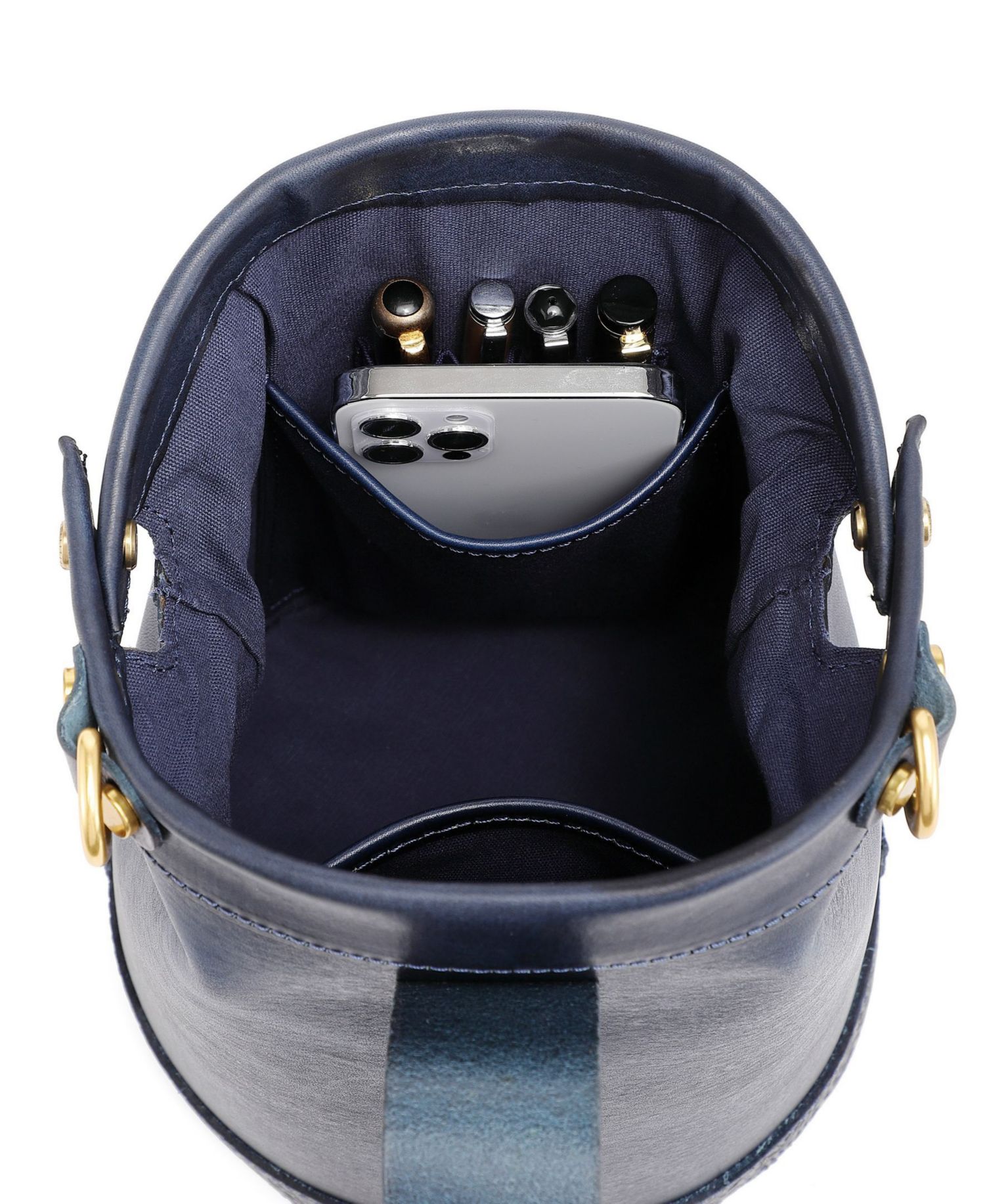 Doctor Mini Leather Bucket Crossbody Bag