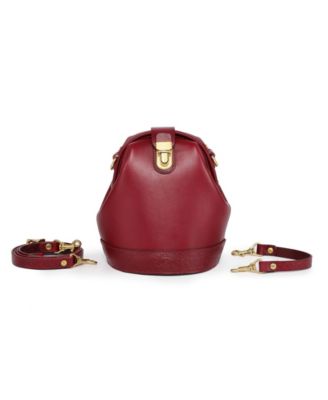 Women's Genuine Leather Doctor Bucket Crossbody Convertible Bag