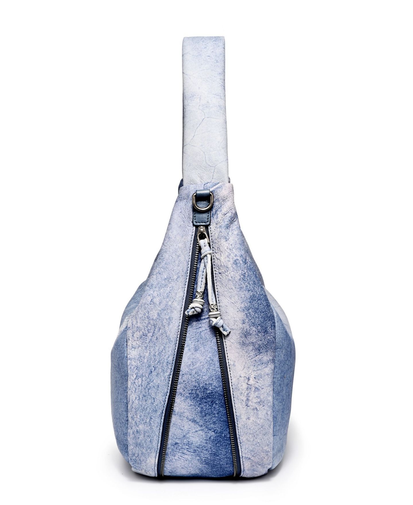 Женская сумка OLD TREND Genuine Leather Dorado Medium Expandable Hobo Handbag, цвет: Синий — фото 8