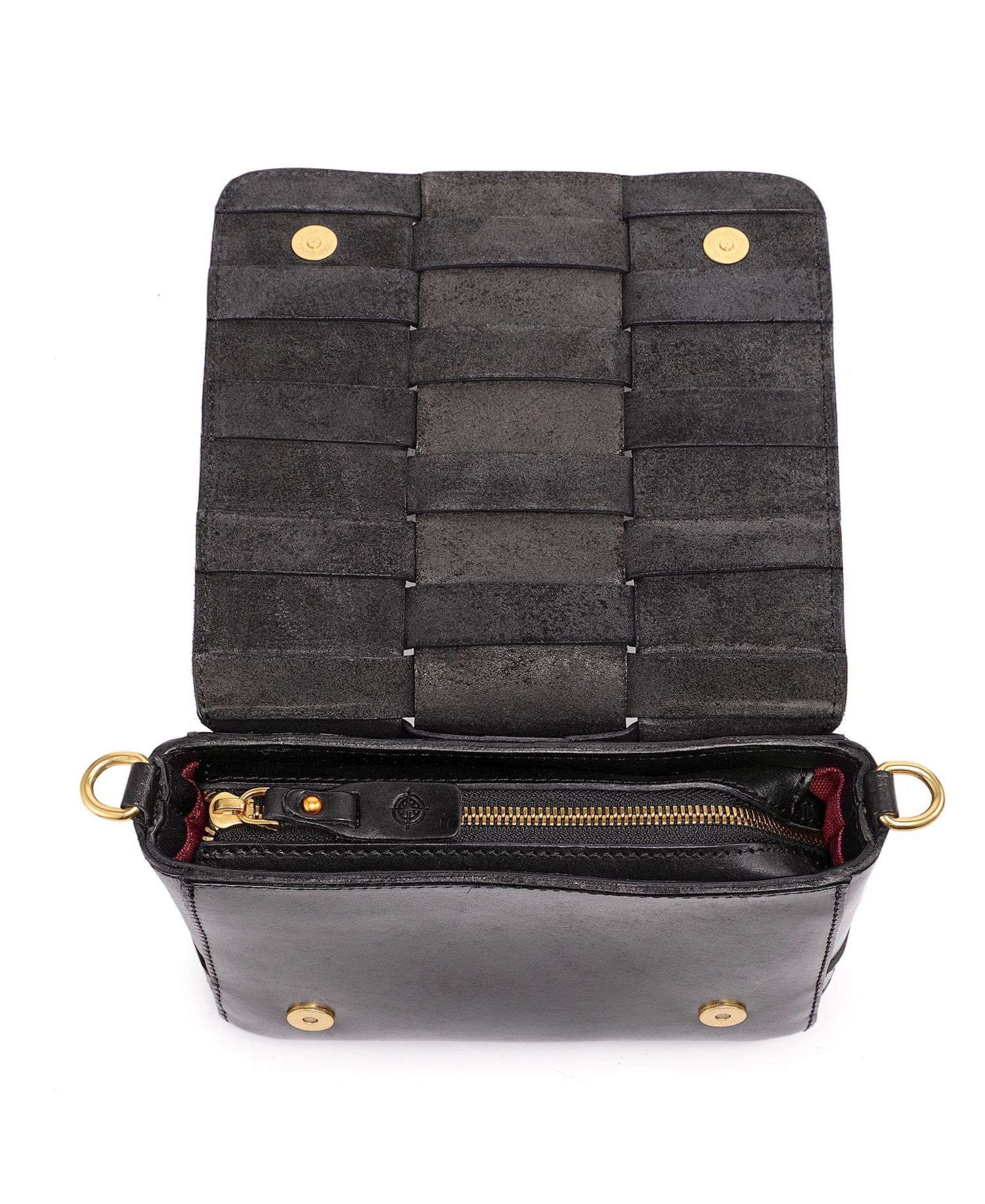 Lupine Mini Woven Leather Crossbody Bag