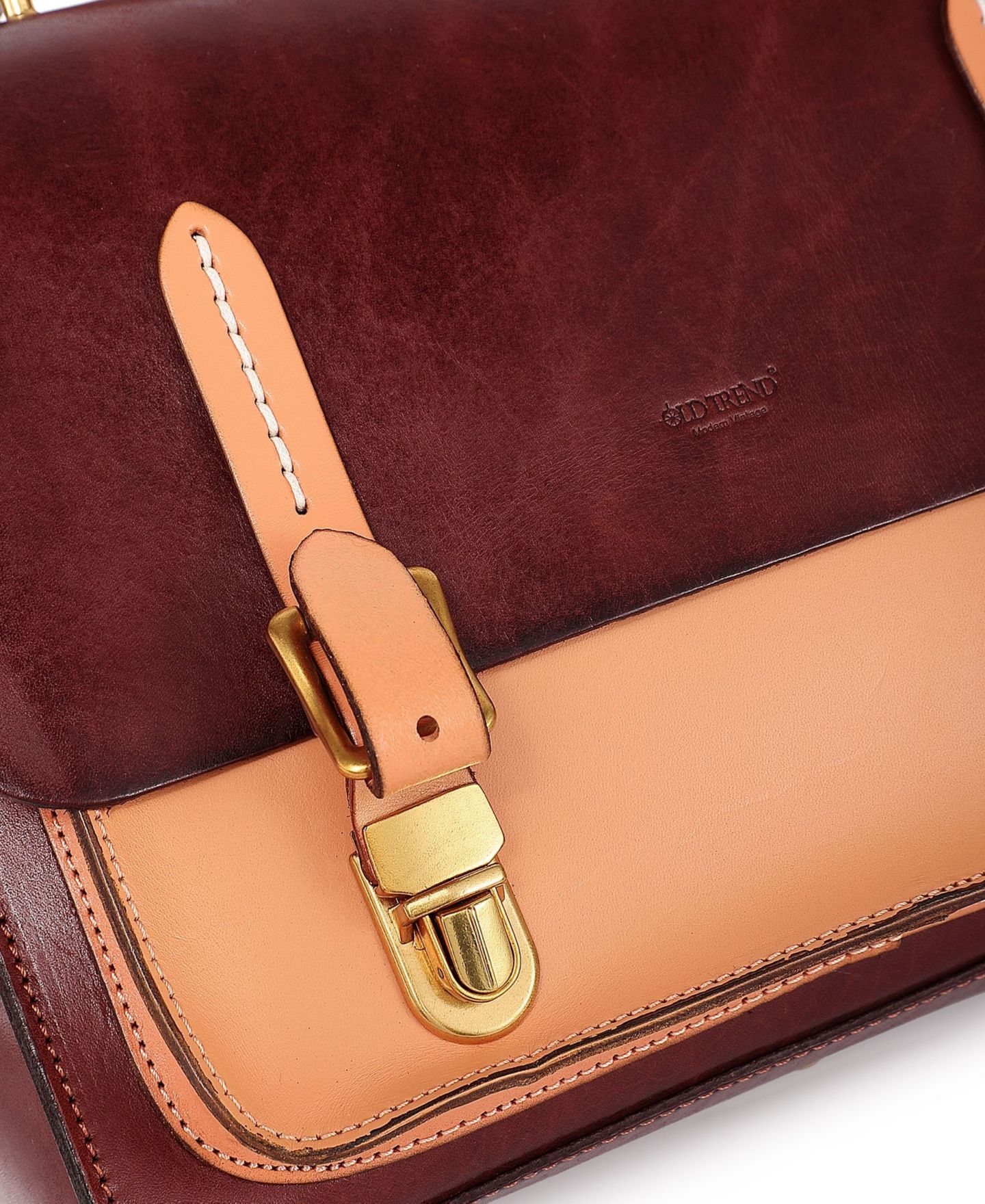 Женская сумка OLD TREND Genuine Leather Alder Brief, цвет: Коричневый / Бежевый — фото 12