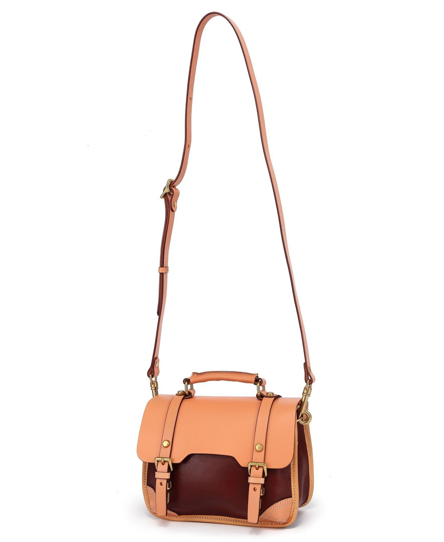 Женская сумка OLD TREND Genuine Leather Alder Mini Satchel, цвет: Коричневый / Бежевый — фото 9