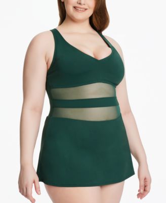 Bleu by Rod Beattie - Plus Size Dont Mesh With Me Cross-Back Swimsuit