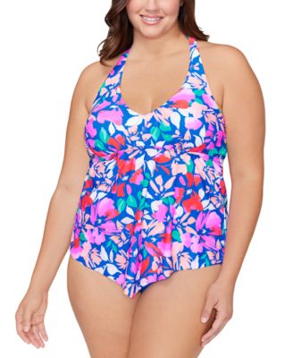 macys womens swimsuits plus size