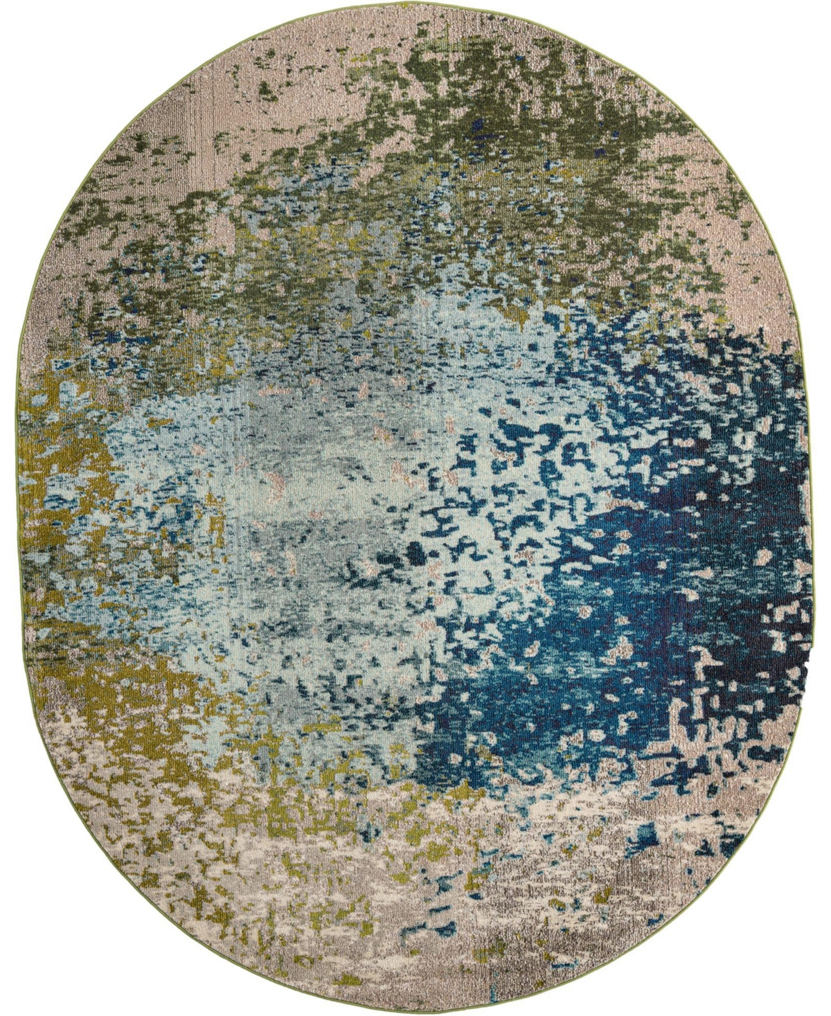 Bayshore Home Newwolf Ii Vella 7'11in x 10' Oval Area Rug - Blue