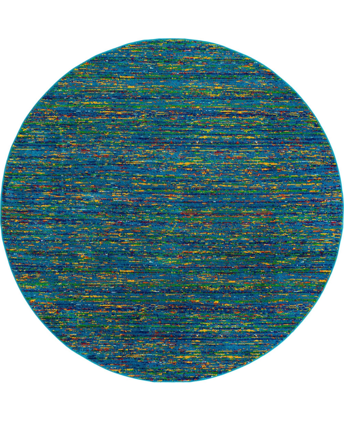 Bayshore Home Gozo Mento 7'10in x 7'10in Round Area Rug - Blue