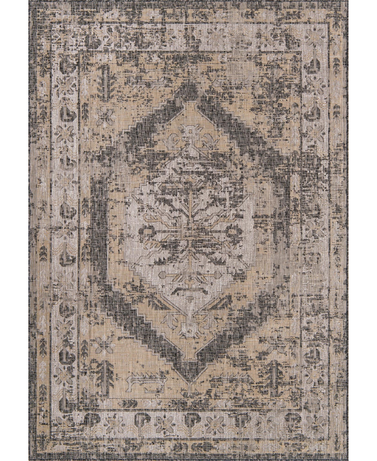 Bayshore Home Outdoor Bh Pashio Traditional Ii Valeria 7' X 10' Area Rug In Charcoal