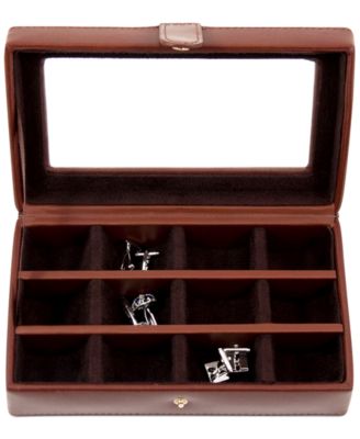 Leather 12-Piece Cufflinks Box 