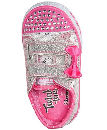 Skechers Toddler Girls Twinkle Toes Shuffles Sweet Steps Light
