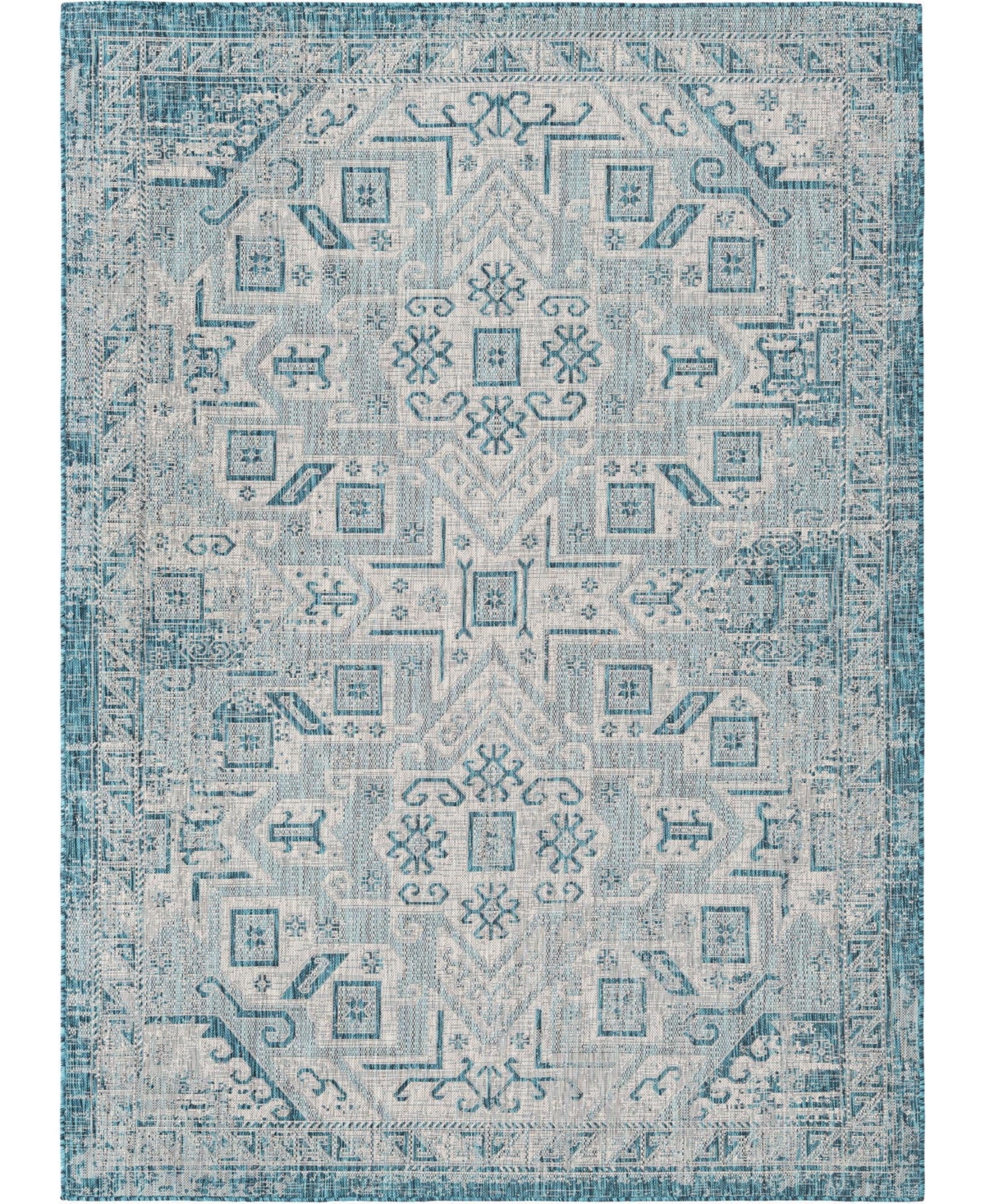 Bayshore Home Outdoor Empire Coba 7' x 10' Area Rug - Teal