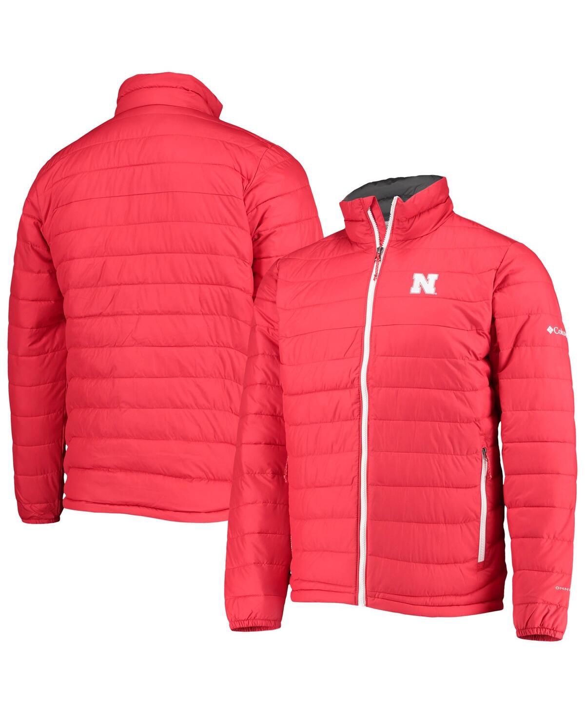 Men's Columbia Scarlet Nebraska Huskers Powder Lite Omni-Heat Reflective Full-Zip Jacket - Scarlet