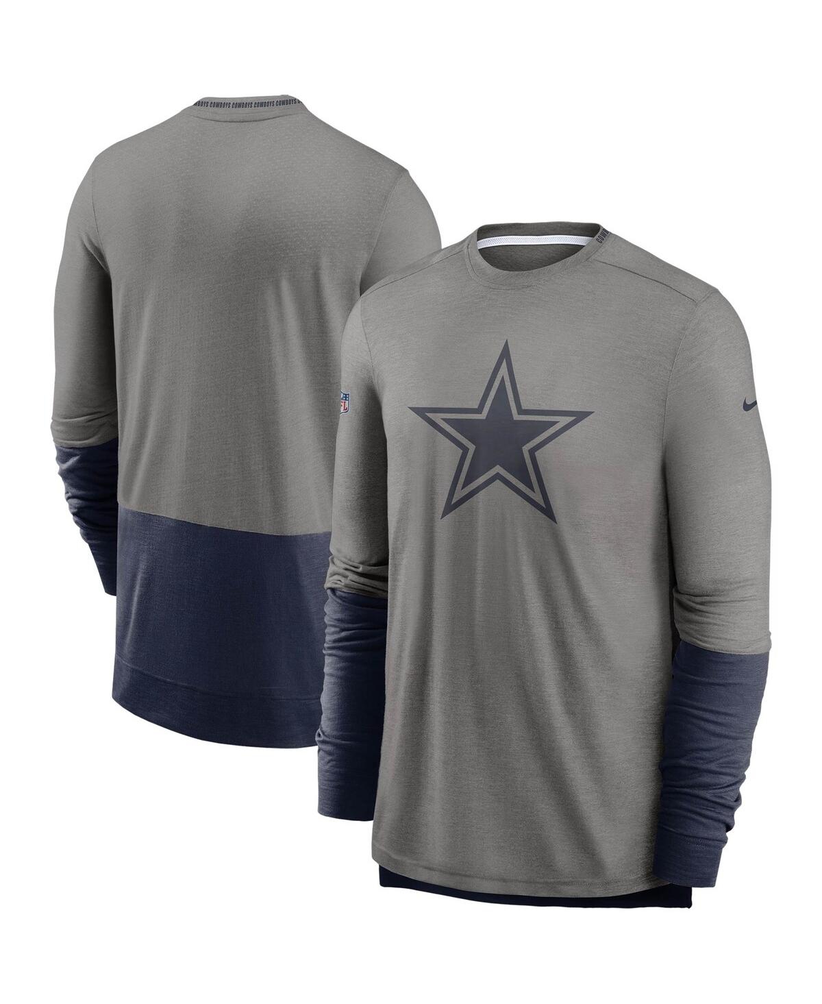 Men's Nike Navy Dallas Cowboys Sideline Player Performance Long Sleeve T-shirt - Navy