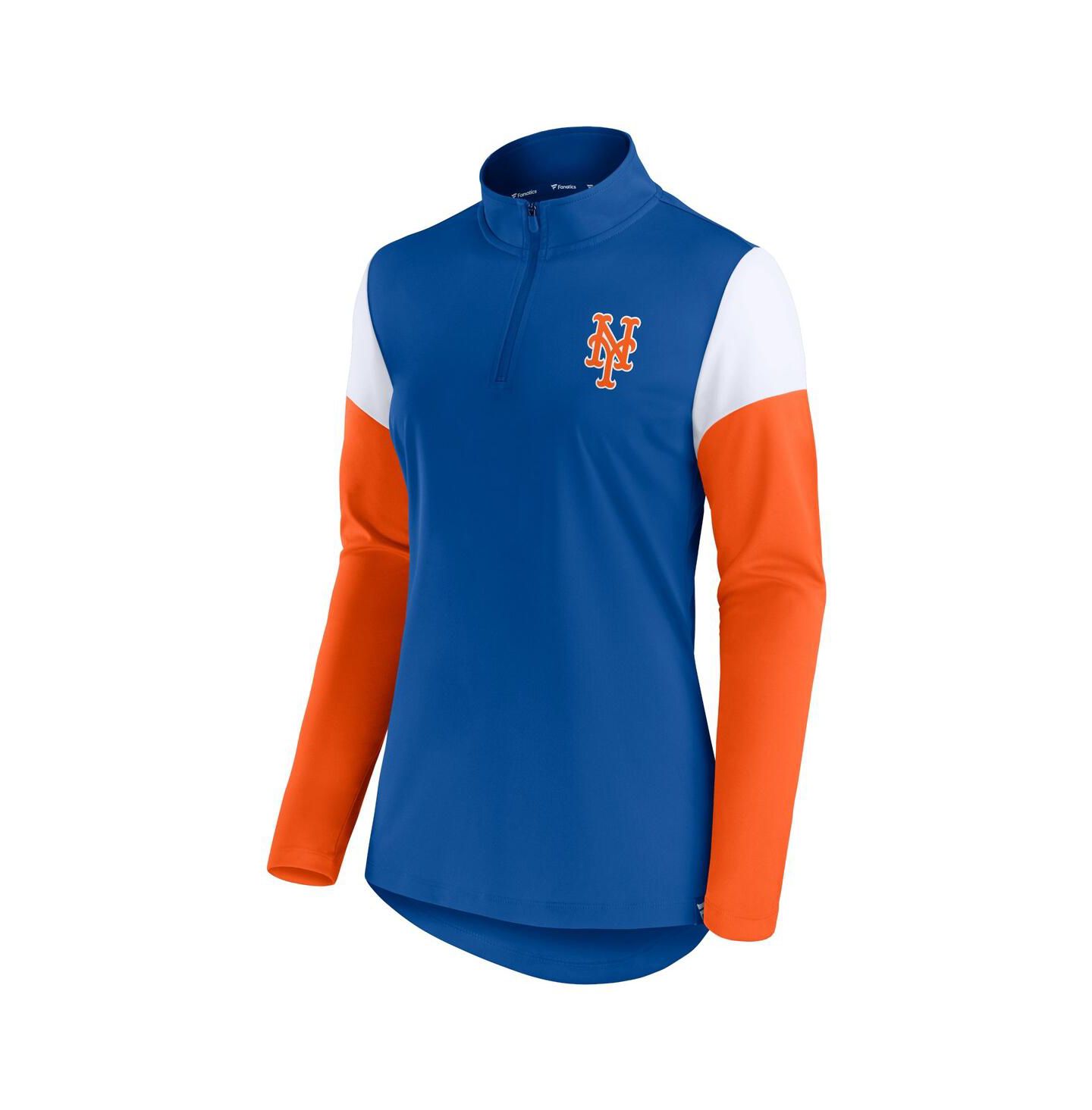 Женская куртка Fanatics Royal and Orange New York Mets Authentic Fleece Quarter-Zip — фото 3