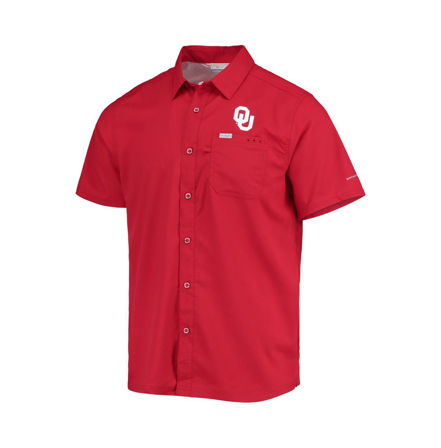 Мужская рубашка Columbia PFG Crimson Oklahoma Sooners Slack Tide Camp Button-Up — фото 3