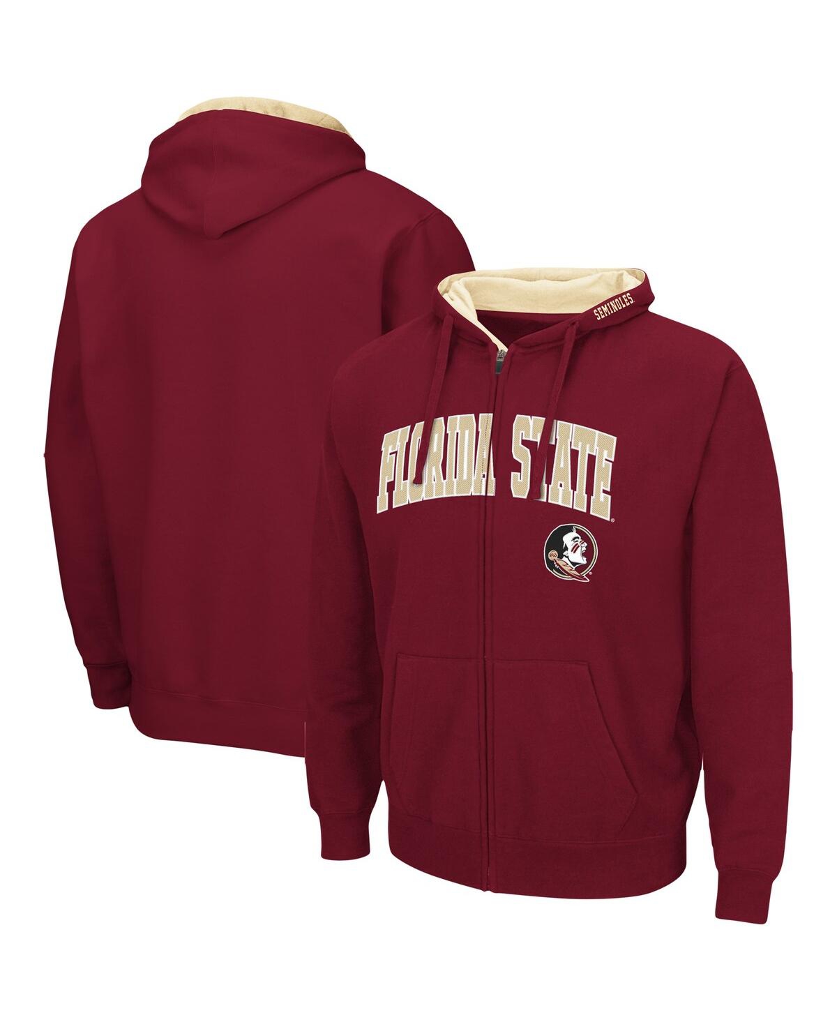 Colosseum Men's  Garnet Florida State Seminoles Arch And Logo 3.0 Full-zip Hoodie In Garnet