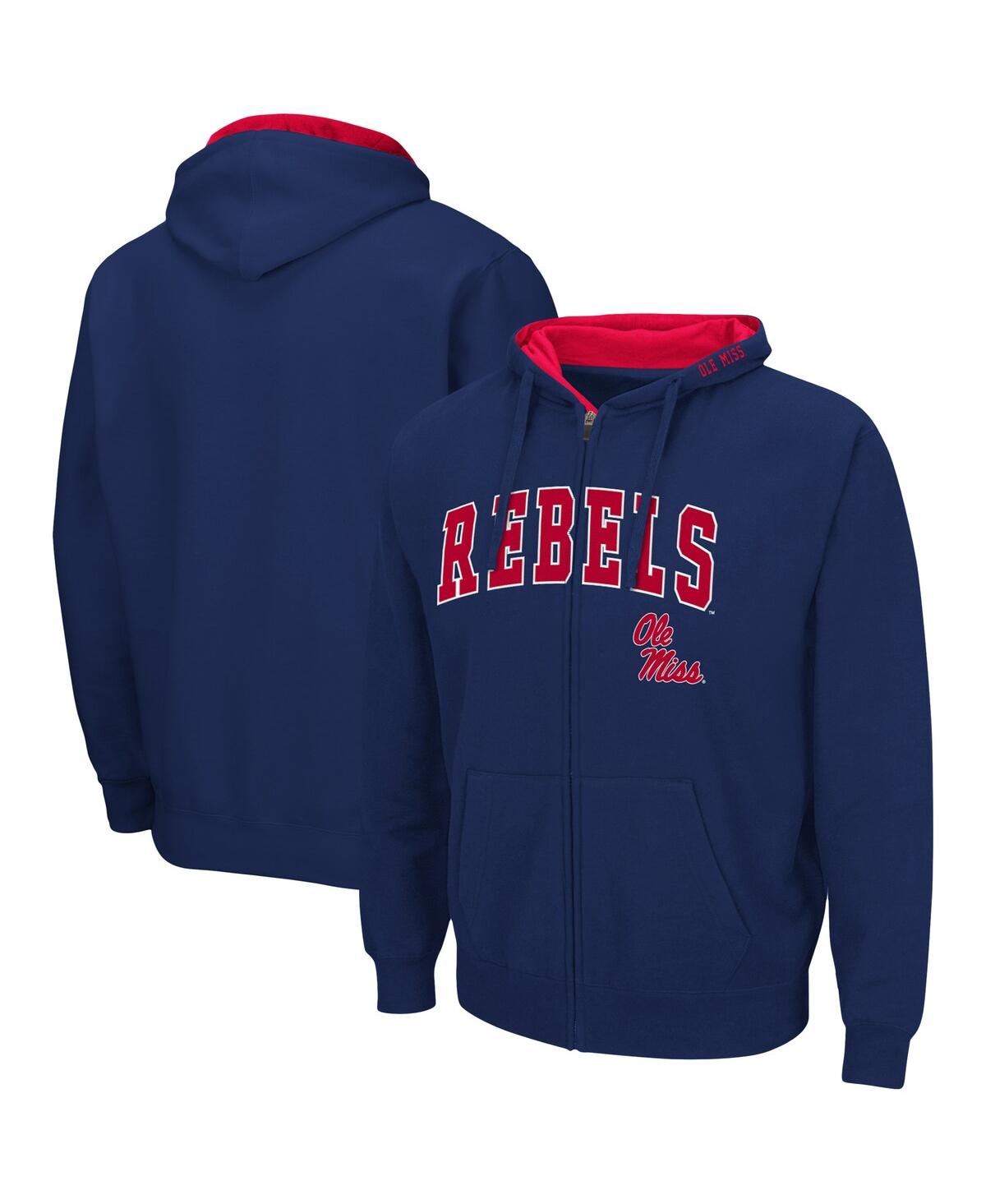 Shop Colosseum Men's  Navy Ole Miss Rebels Arch And Logo 3.0 Full-zip Hoodie