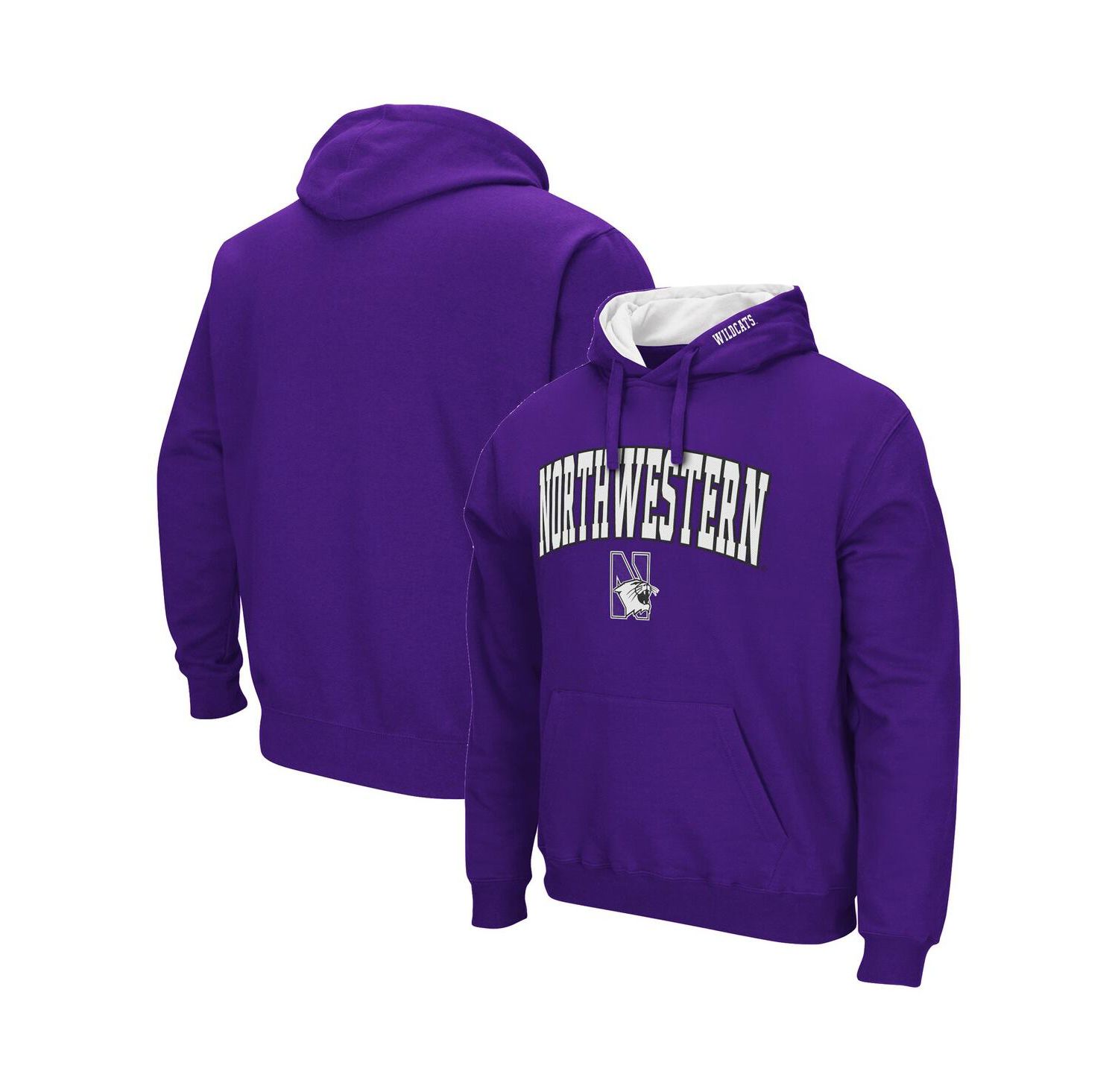 Men's Purple Northwestern Wildcats Arch and Logo 3.0 Pullover Hoodie