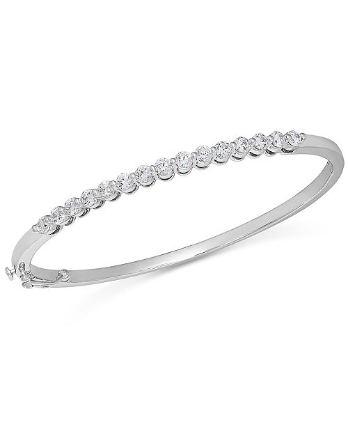 Macy's Diamond Bangle Bracelet in 14k White Gold (1-1/2 ct. t.w ...