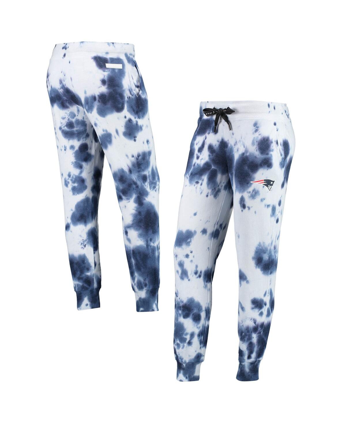 Shop Dkny Women's  Sport White, Navy New England Patriots Melody Tie-dye Jogger Pants In White,navy