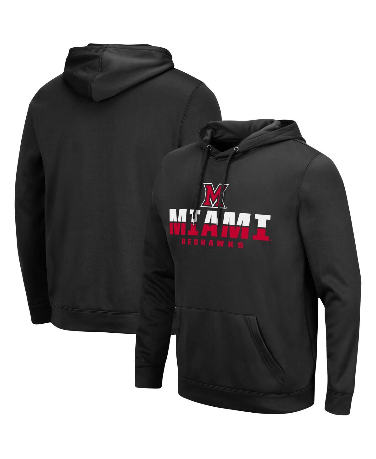 Colosseum Black Miami University Redhawks Lantern Pullover Hoodie In Black