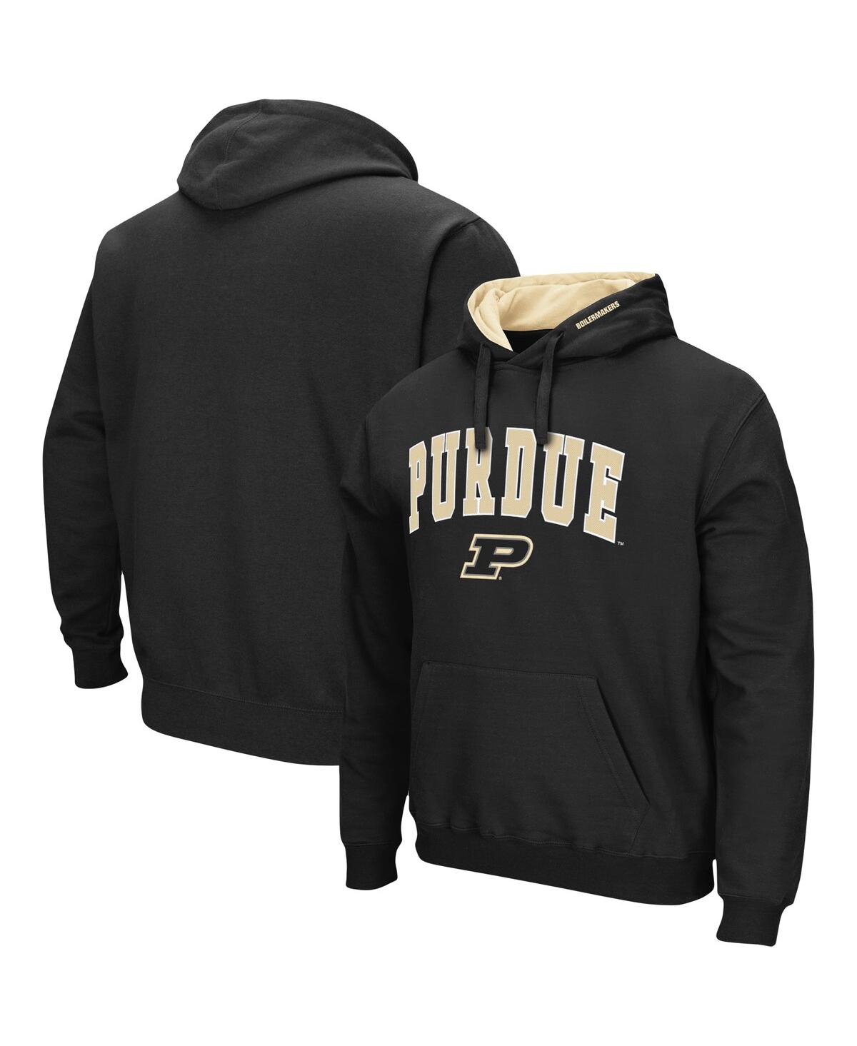 Colosseum Men's  Black Purdue Boilermakers Arch And Logo 3.0 Pullover Hoodie In Black