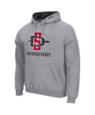 Men's Heathered Gray San Diego State Aztecs Arch and Logo Pullover Hoodie