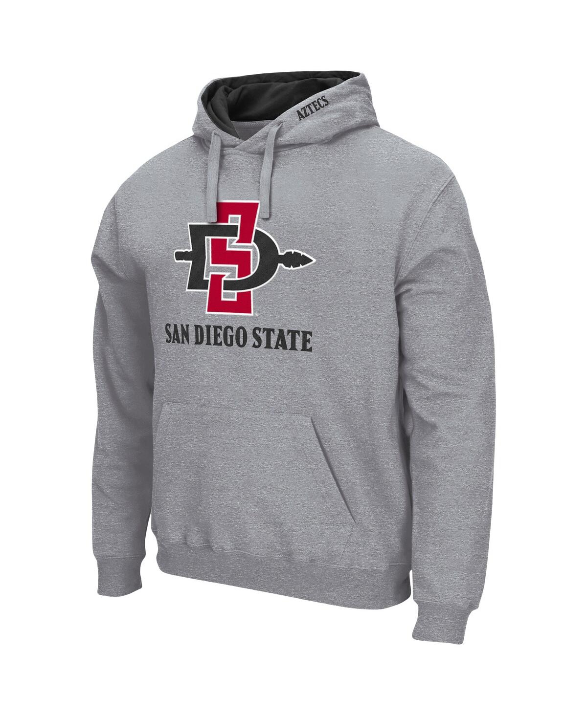 Colosseum Men's  Heathered Gray San Diego State Aztecs Arch And Logo Pullover Hoodie In Heathered Gray