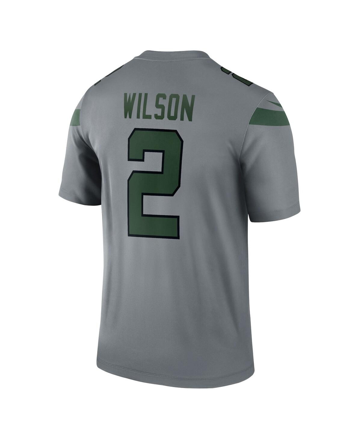 Men's Nike Zach WilsonNew York Jets Inverted Legend Jersey - Gray