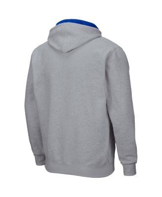 Men's Heathered Gray Kansas Jayhawks Arch and Logo 3.0 Full-Zip Hoodie