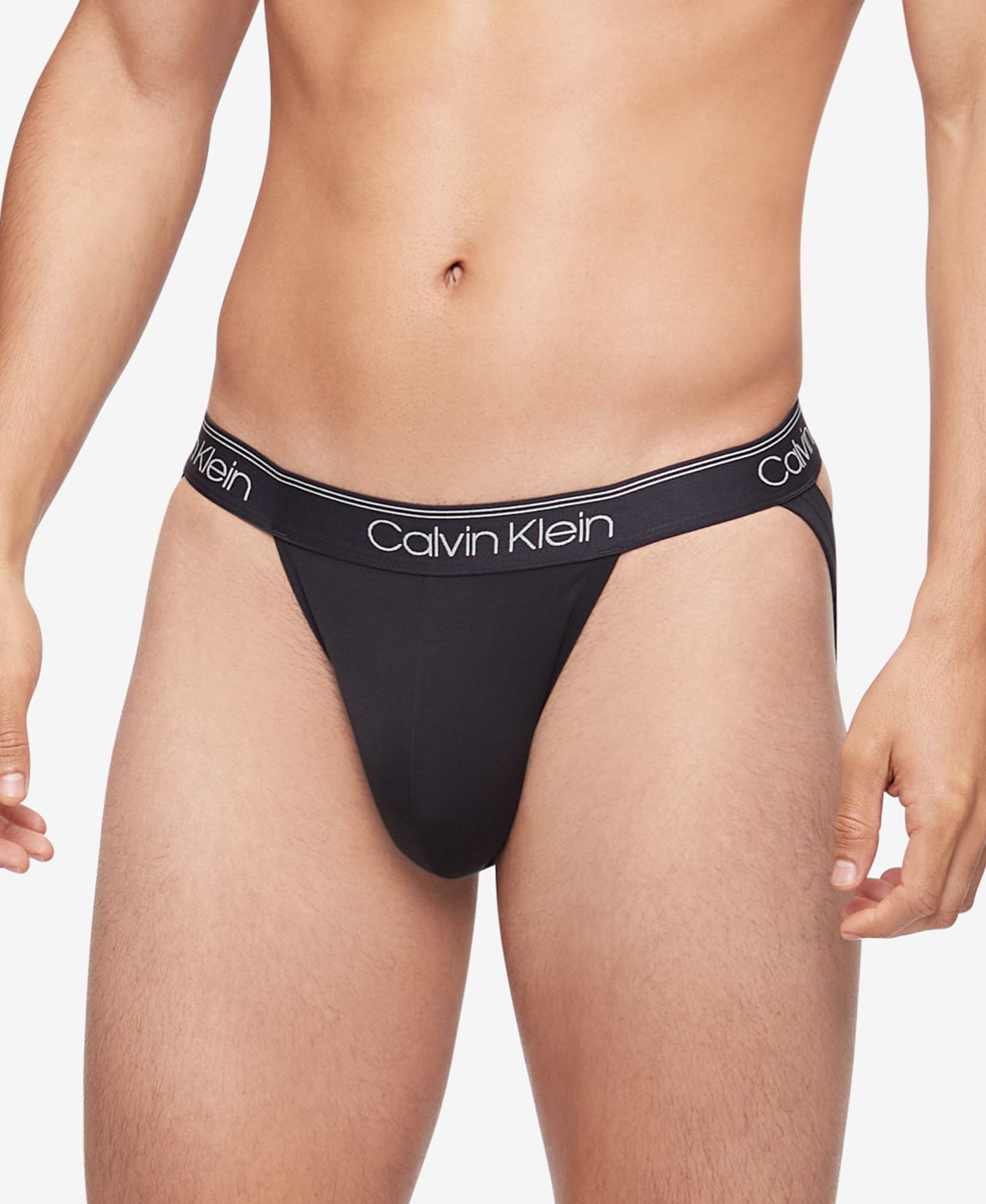 Трусы Jock для мужчин, стрейч — Calvin Klein, цвет: Чёрный — фото 2