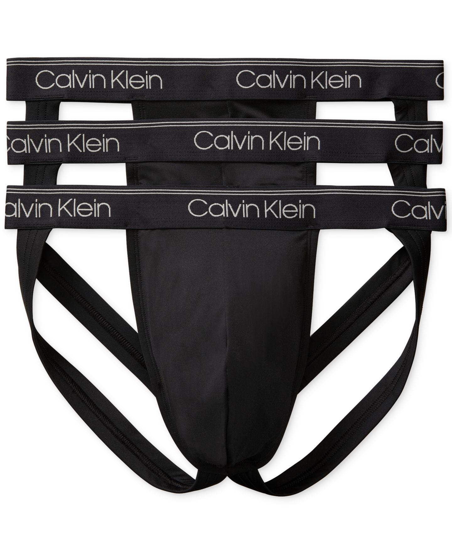 Трусы Jock для мужчин, стрейч — Calvin Klein, цвет: Чёрный — фото 1
