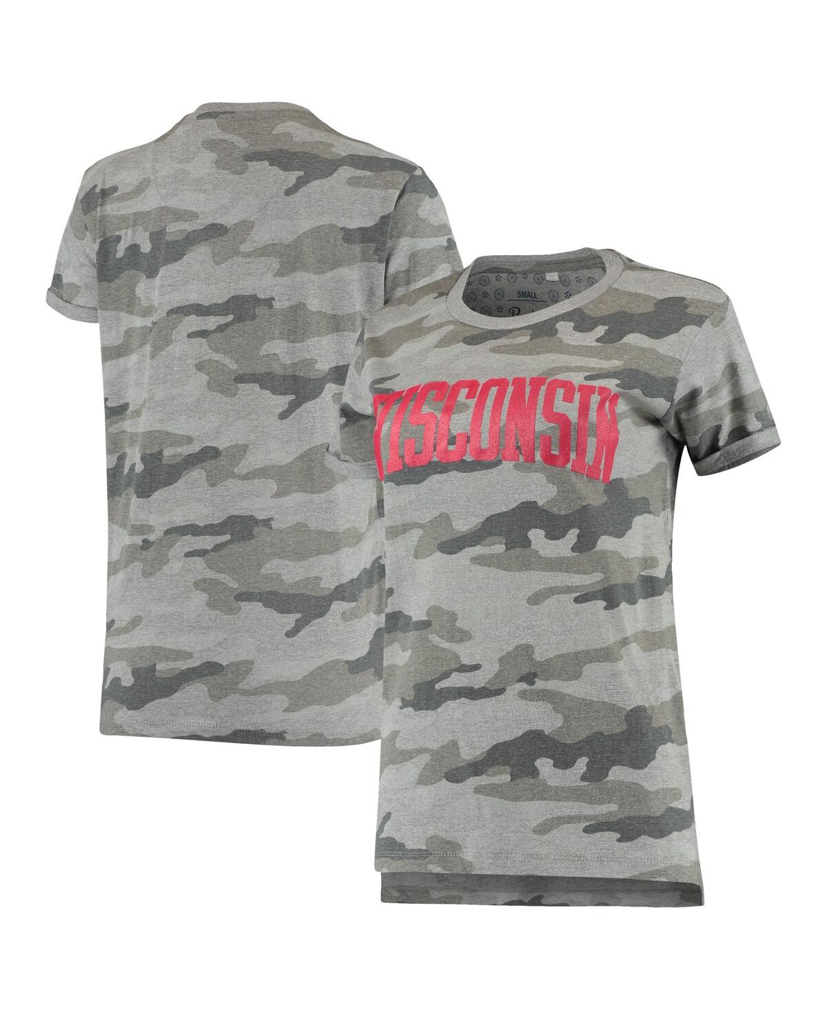 Women's PressboxWisconsin Badgers T-shirt - Camo