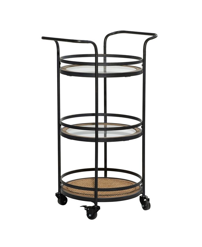 Rosemary Lane Wood Industrial Bar Cart Macy's