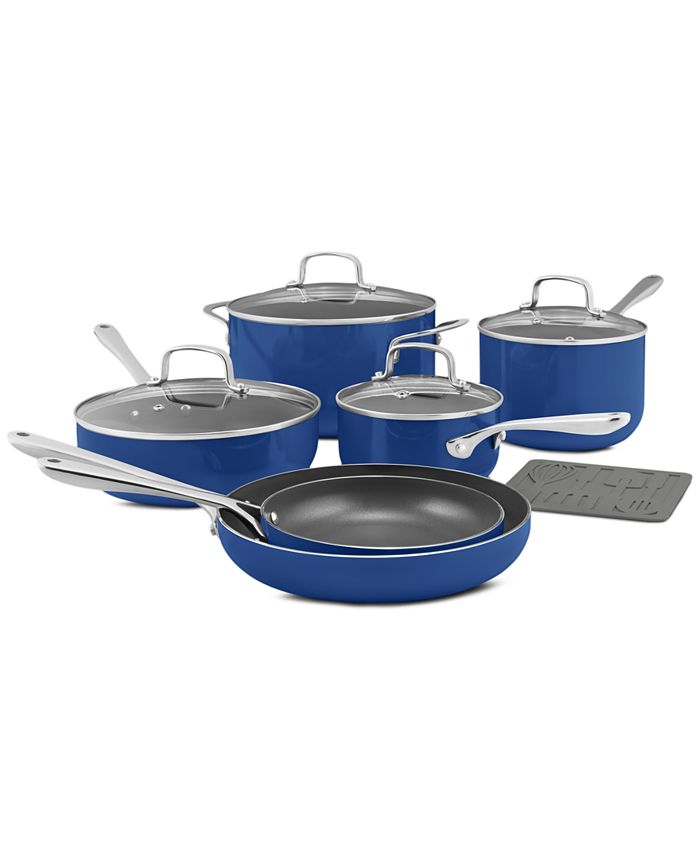 The Cellar - Blue Nonstick Aluminum 11-Pc. Cookware Set