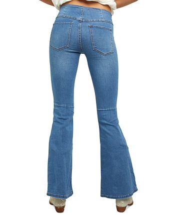 Free People - Gummy Pull-On Dark Blue Wash Flared Jeans