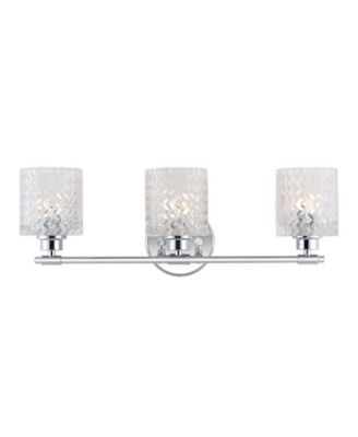 Spaulding Vintage-like 3-Light Pattern Glass Farmhouse Cottage LED Vanity Light